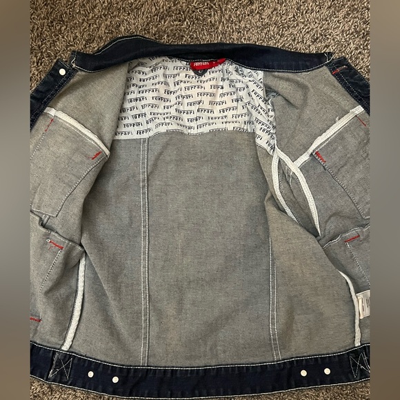 Vintage Ferrari Dark Denim Jacket with Red Accents - Picture 4 of 16